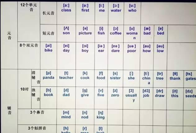 英語的48個音標有哪些?